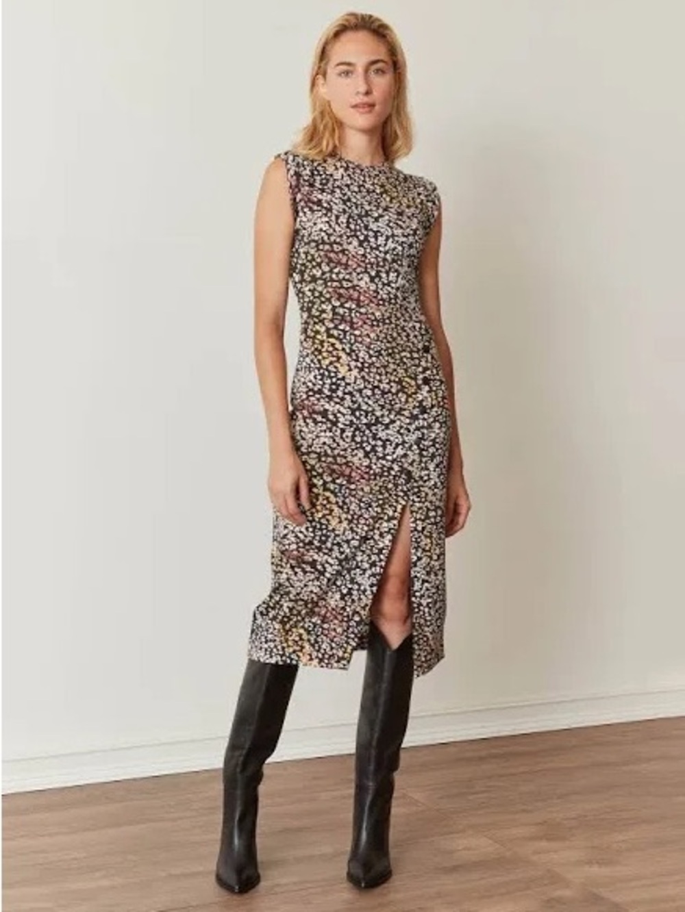 Grey State Colorful Animal Print Chiara Midi Dress - Size 2X